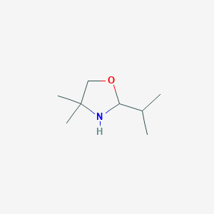 molecular formula C8H17NO B3057204 Oxazolidine,4,4-dimethyl-2-(1-methylethyl)- CAS No. 77472-23-2