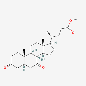 molecular formula C25H38O4 B3057207 methyl (4R)-4-[(5S,8R,9S,10S,13R,14S,17R)-10,13-dimethyl-3,7-dioxo-2,4,5,6,8,9,11,12,14,15,16,17-dodecahydro-1H-cyclopenta[a]phenanthren-17-yl]pentanoate CAS No. 7753-72-2