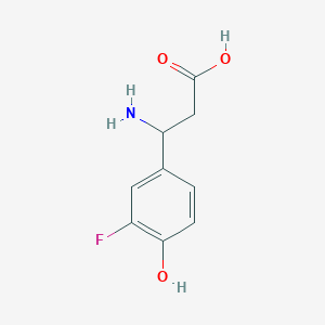 molecular formula C9H10FNO3 B3057218 3-Amino-3-(3-fluoro-4-hydroxyphenyl)propanoic acid CAS No. 777-49-1