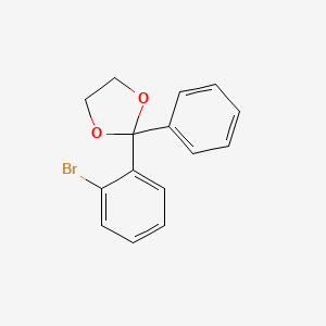 molecular formula C15H13BrO2 B3057249 1,3-Dioxolane, 2-(2-bromophenyl)-2-phenyl- CAS No. 78105-68-7