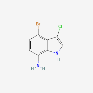 molecular formula C8H6BrClN2 B3057258 4-Bromo-3-chloro-1H-indol-7-amine CAS No. 782438-30-6