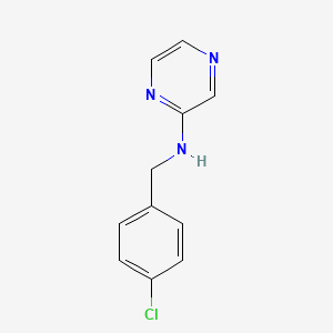 molecular formula C11H10ClN3 B3057287 N-[(4-chlorophenyl)methyl]pyrazin-2-amine CAS No. 78675-97-5