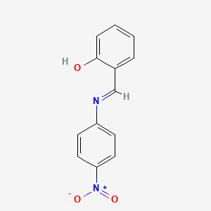 molecular formula C13H10N2O3 B3057290 2-{[(4-Nitrophenyl)imino]methyl}phenol CAS No. 788-25-0