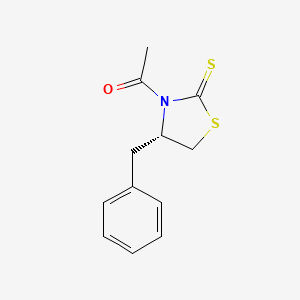 molecular formula C12H13NOS2 B3057305 2-Thiazolidinethione, 3-acetyl-4-(phenylmethyl)-, (4S)- CAS No. 790661-41-5