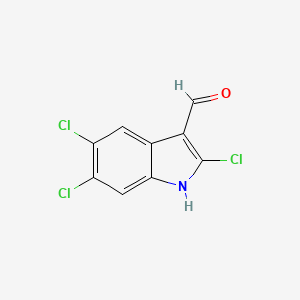 molecular formula C9H4Cl3NO B3057385 2,5,6-trichloro-1H-indole-3-carbaldehyde CAS No. 800400-47-9