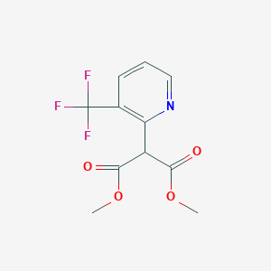 molecular formula C11H10F3NO4 B3057460 Dimethyl 2-(3-(trifluoromethyl)pyridin-2-yl)malonate CAS No. 809276-86-6