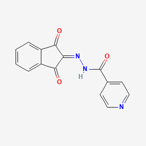 molecular formula C15H9N3O3 B3057478 N'-(1,3-dioxo-2,3-dihydro-1H-inden-2-ylidene)pyridine-4-carbohydrazide CAS No. 81253-04-5