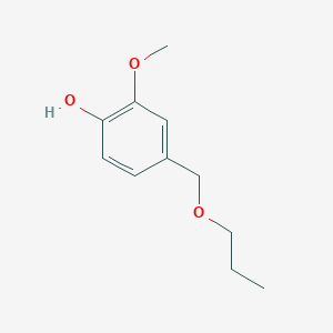 molecular formula C11H16O3 B3057518 2-methoxy-4-(propoxymethyl)phenol CAS No. 81995-38-2