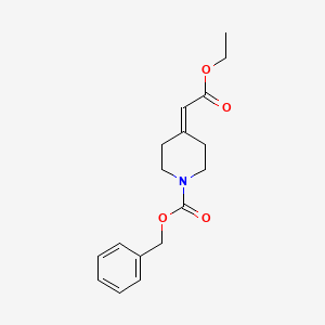 molecular formula C17H21NO4 B3057536 Benzyl 4-(2-ethoxy-2-oxoethylidene)piperidine-1-carboxylate CAS No. 82244-11-9
