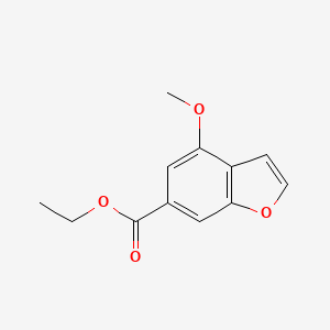 molecular formula C12H12O4 B3057623 Ethyl 4-methoxybenzofuran-6-carboxylate CAS No. 831222-90-3