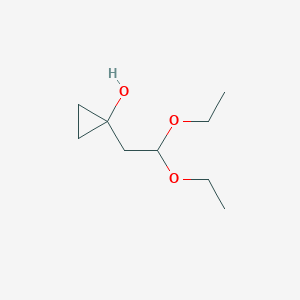 molecular formula C9H18O3 B3057634 1-(2,2-Diethoxyethyl)cyclopropanol CAS No. 832142-17-3