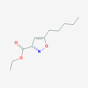 molecular formula C11H17NO3 B3057635 Ethyl 5-pentyl-1,2-oxazole-3-carboxylate CAS No. 83222-49-5