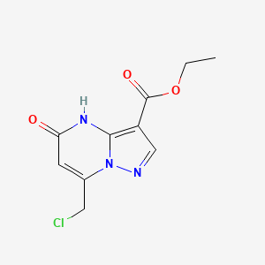 molecular formula C10H10ClN3O3 B3057647 Ethyl 7-(chloromethyl)-5-hydroxypyrazolo[1,5-a]pyrimidine-3-carboxylate CAS No. 832740-93-9