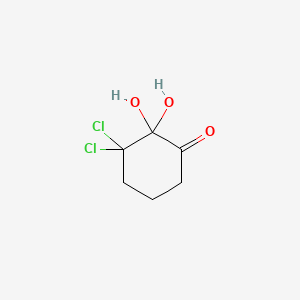 molecular formula C6H8Cl2O3 B3057684 3,3-Dichloro-2,2-Dihydroxycyclohexanone CAS No. 83878-01-7