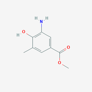 molecular formula C9H11NO3 B3057895 3-amino-4-hydroxy-5-methyl-benzoic acid methyl ester CAS No. 861315-62-0