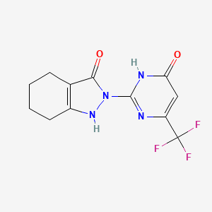 2-[6-oxo-4-(trifluoromethyl)-1,6-dihydro-2-pyrimidinyl]-1,2,4,5,6,7-hexahydro-3H-indazol-3-one