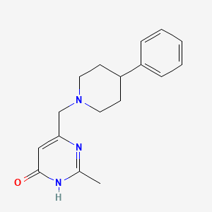molecular formula C17H21N3O B3057951 2-Methyl-6-[(4-phenylpiperidino)methyl]-4-pyrimidinol CAS No. 866155-62-6