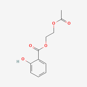 molecular formula C11H12O5 B3057990 Acetyl glycol salicylate CAS No. 87-23-0