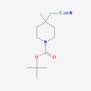 molecular formula C13H22N2O2 B3058026 Tert-butyl 4-(cyanomethyl)-4-methylpiperidine-1-carboxylate CAS No. 872850-30-1