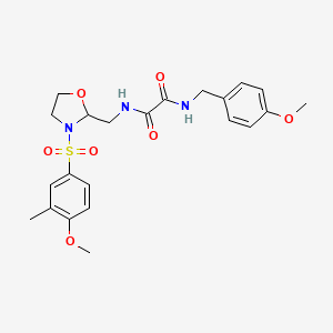 N1-((3-((4-methoxy-3-methylphenyl)sulfonyl)oxazolidin-2-yl)methyl)-N2-(4-methoxybenzyl)oxalamide