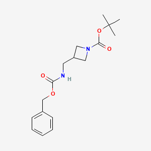 molecular formula C17H24N2O4 B3058074 tert-Butyl 3-((((benzyloxy)carbonyl)amino)methyl)azetidine-1-carboxylate CAS No. 876149-42-7