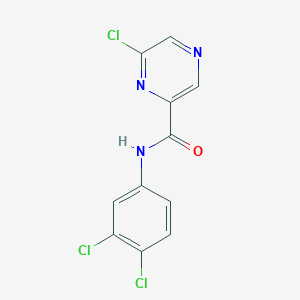 molecular formula C11H6Cl3N3O B3058113 6-Chloro-N-(3,4-dichlorophenyl)pyrazine-2-carboxamide CAS No. 879131-40-5
