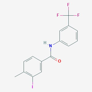 molecular formula C15H11F3INO B3058222 3-iodo-4-methyl-N-(3-(trifluoromethyl)phenyl)benzamide CAS No. 884600-93-5