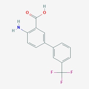 molecular formula C14H10F3NO2 B3058232 4-Amino-3'-(trifluoromethyl)[1,1'-biphenyl]-3-carboxylic acid CAS No. 885268-28-0