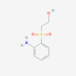 molecular formula C8H11NO3S B3058241 Ethanol,2-[(2-aminophenyl)sulfonyl]- CAS No. 88571-24-8