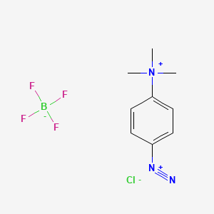 molecular formula C9H13BClF4N3 B3058250 4-Trimethylammoniumphenyldiazonium chloride fluoborate CAS No. 886-87-3