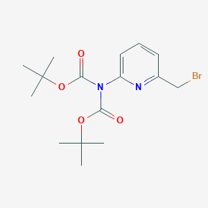 molecular formula C16H23BrN2O4 B3058305 叔丁基 N-[6-(溴甲基)-2-吡啶基]-N-叔丁氧羰基氨基甲酸酯 CAS No. 888322-11-0