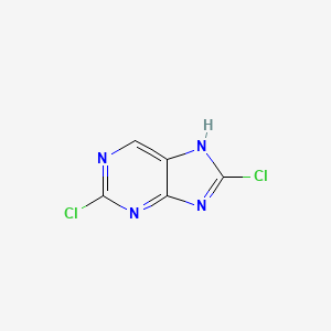 molecular formula C5H2Cl2N4 B3058371 2,8-dichloro-7H-purine CAS No. 89166-91-6