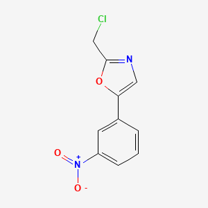molecular formula C10H7ClN2O3 B3058388 Oxazole, 2-(chloromethyl)-5-(3-nitrophenyl)- CAS No. 89250-22-6