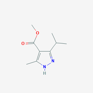 molecular formula C9H14N2O2 B3058400 methyl 5-isopropyl-3-methyl-1H-pyrazole-4-carboxylate CAS No. 89270-13-3