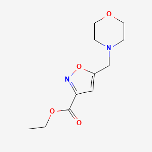 molecular formula C11H16N2O4 B3058419 Ethyl 5-(morpholinomethyl)isoxazole-3-carboxylate CAS No. 893639-92-4