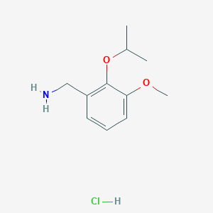 molecular formula C11H18ClNO2 B3058431 Benzenemethanamine, 3-methoxy-2-(1-methylethoxy)-, hydrochloride CAS No. 89411-12-1