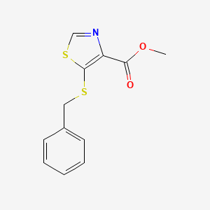 molecular formula C12H11NO2S2 B3058443 Methyl 5-(benzylsulfanyl)-1,3-thiazole-4-carboxylate CAS No. 89502-06-7