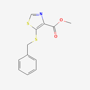 4-Thiazolecarboxylic acid, 5-[(phenylmethyl)thio]-, methyl ester