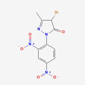 B3058515 4-Bromo-2-(2,4-dinitrophenyl)-5-methyl-2,4-dihydro-3H-pyrazol-3-one CAS No. 89862-32-8