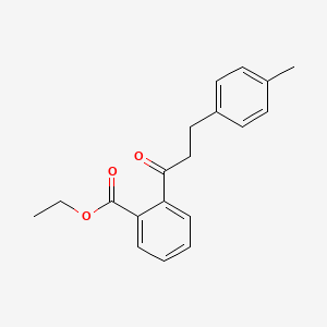 molecular formula C19H20O3 B3058518 2'-Carboethoxy-3-(4-methylphenyl)propiophenone CAS No. 898768-59-7
