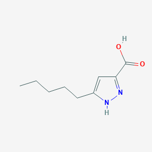 molecular formula C9H14N2O2 B3058537 5-pentyl-1H-pyrazole-3-carboxylic acid CAS No. 89967-38-4