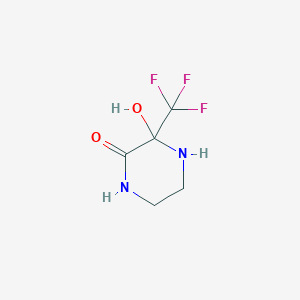 molecular formula C5H7F3N2O2 B3058539 3-Hydroxy-3-(trifluoromethyl)piperazin-2-one CAS No. 89972-18-9