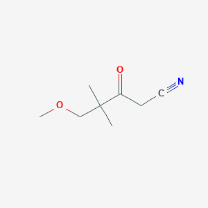 molecular formula C8H13NO2 B3058561 5-Methoxy-4,4-dimethyl-3-oxopentanenitrile CAS No. 90087-79-9