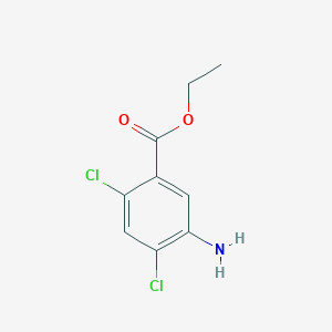 molecular formula C9H9Cl2NO2 B3058690 Ethyl 5-amino-2,4-dichlorobenzoate CAS No. 91151-73-4