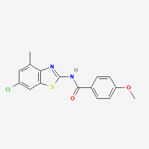 molecular formula C16H13ClN2O2S B3058702 Benzamide, N-(6-chloro-4-methyl-2-benzothiazolyl)-4-methoxy- CAS No. 912761-68-3