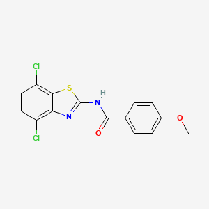 molecular formula C15H10Cl2N2O2S B3058703 Benzamide, N-(4,7-dichloro-2-benzothiazolyl)-4-methoxy- CAS No. 912761-75-2
