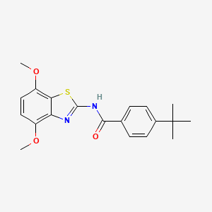 molecular formula C20H22N2O3S B3058709 Benzamide, N-(4,7-dimethoxy-2-benzothiazolyl)-4-(1,1-dimethylethyl)- CAS No. 912770-24-2