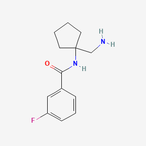 molecular formula C13H17FN2O B3058710 N-(1-Aminomethyl-cyclopentyl)-3-fluoro-benzamide CAS No. 912770-90-2