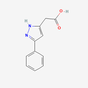 molecular formula C11H10N2O2 B3058805 2-(5-phenyl-1H-pyrazol-3-yl)acetic acid CAS No. 919198-86-0