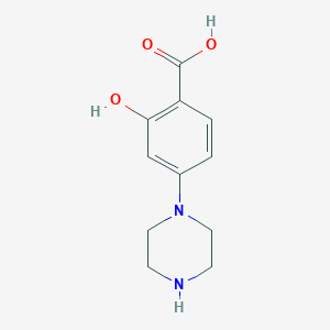 molecular formula C11H14N2O3 B3058835 2-Hydroxy-4-(piperazin-1-yl)benzoic acid CAS No. 920739-88-4